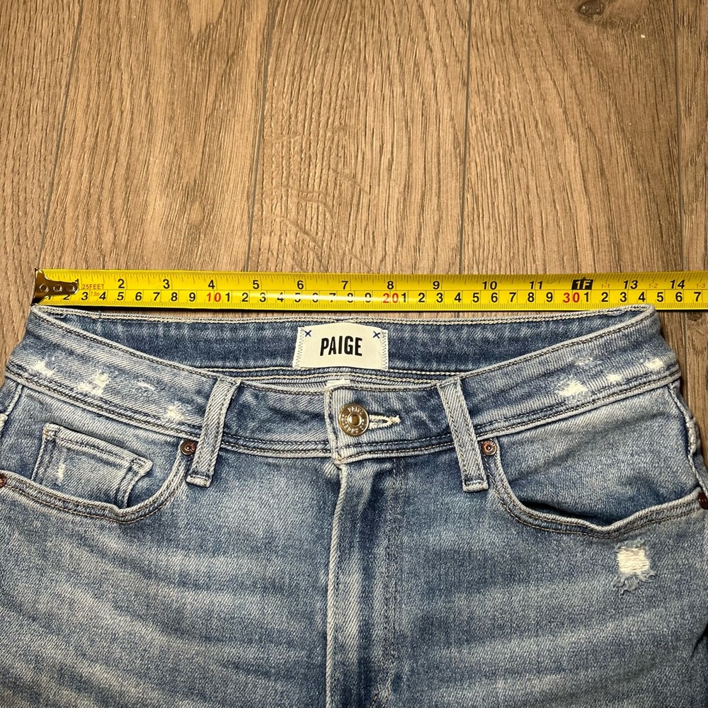 Paige Cindy Outseam Slit Jean in Seaspray Distressed Size 27 - Picture 11 of 16